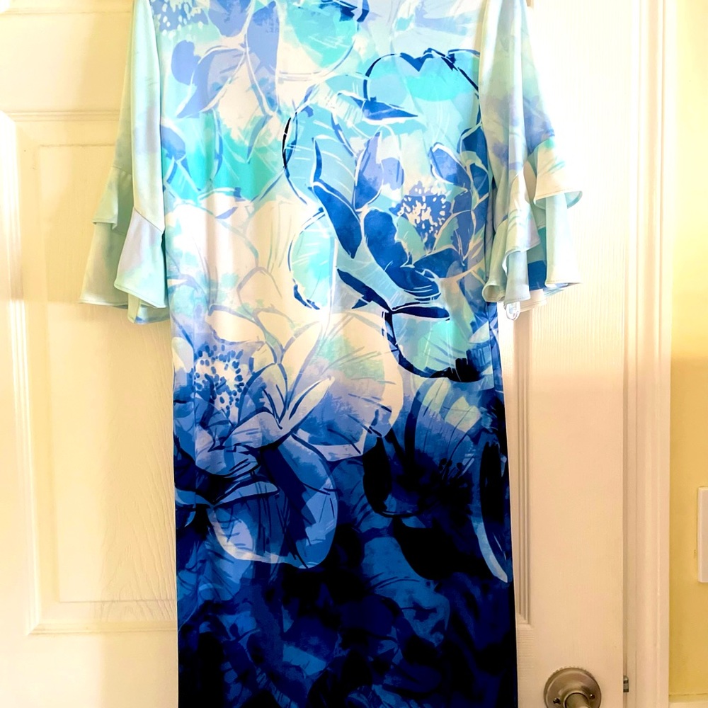 Different shades of blue dress